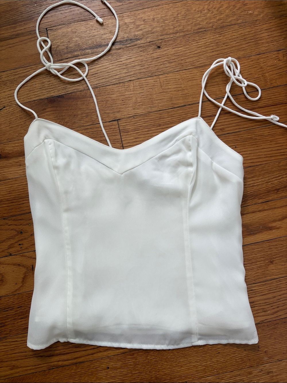 Abercrombie & Fitch Ivory Bustier Cami with Spaghetti Straps